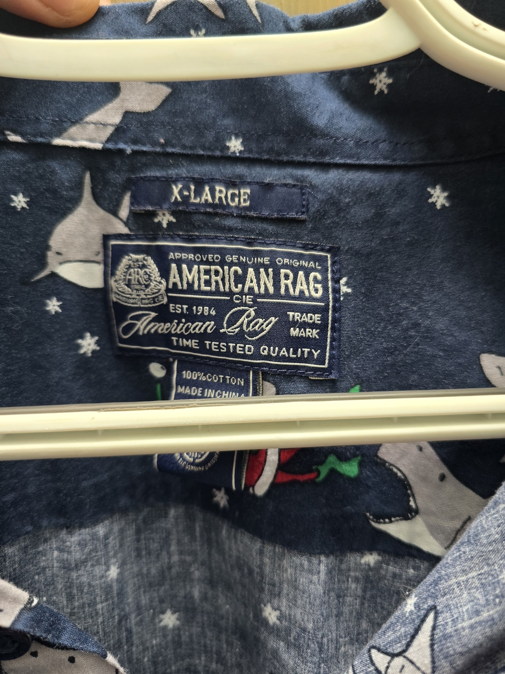 American Rag Men’s Blue Shark And Scuba Santa